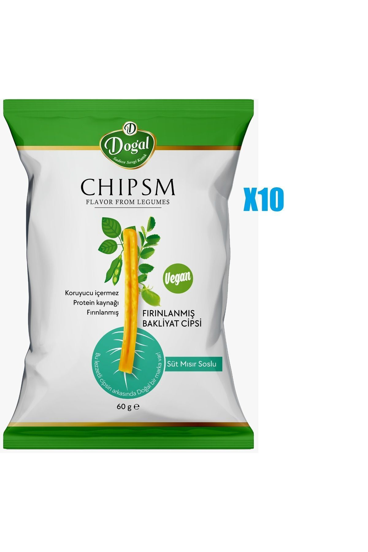 Doğal Agro CHIPSM KAJUN SOSLU Bakliyat Cipsi-10'LU PAKET