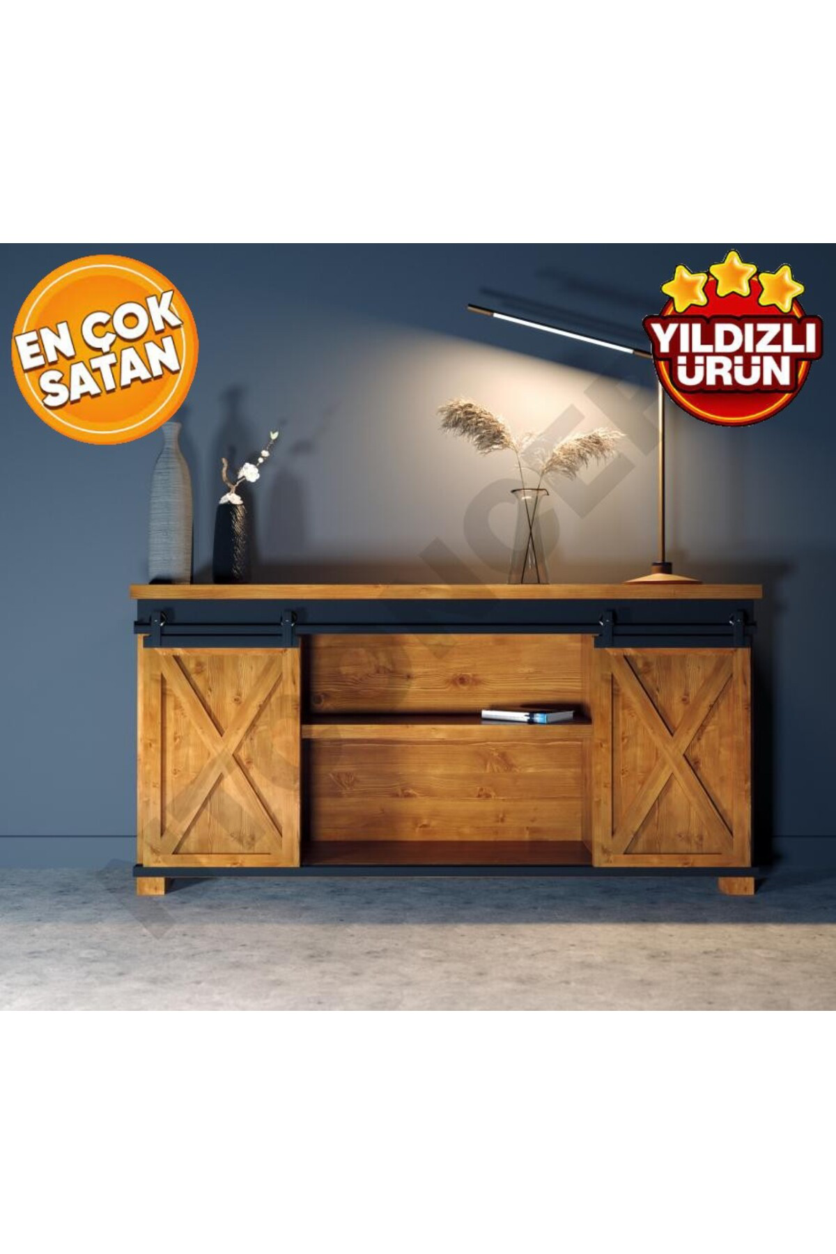 Nt Concept Doğal Ahşap Açık Ceviz Renk Konsol(Uzunluk 120Cm-Derinlik 41Cm-H