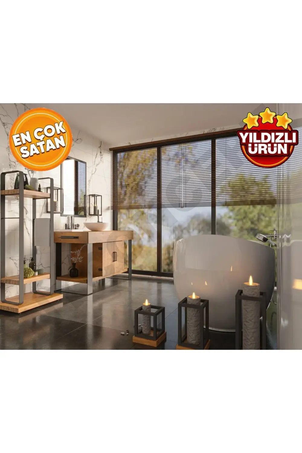 Doğal Ahşap Hilton 3'lü set 70cm'lik