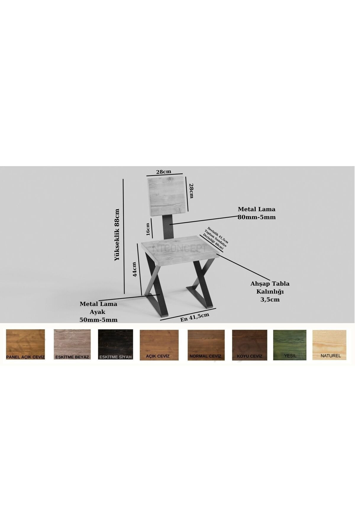 Nt Concept Doğal Ahşap Loft Sandalye