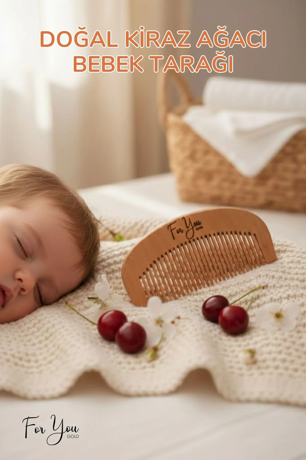 Doğal Ahşap Tarak – Bebek ve Çocuklar İçin Nazik Saç Tarak – Elek