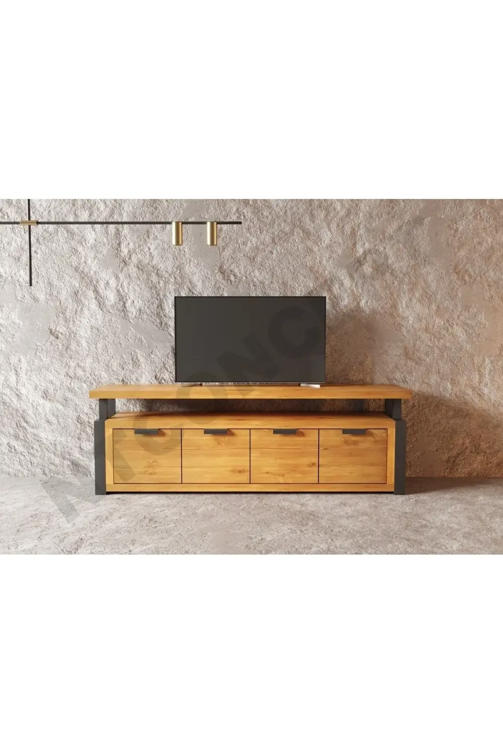 Doğal Ahşap Tv Stand(Uzunluk 140cm-Yükseklik 60cm-Derinlik 41cm)