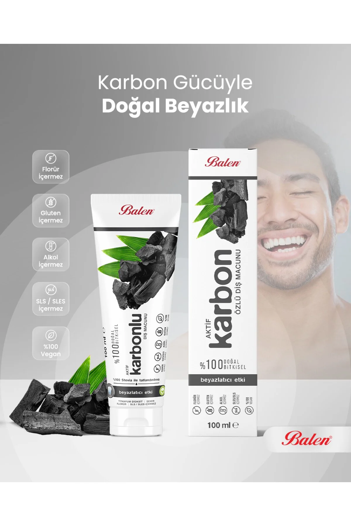 Doğal AKtif Karbon Özlü Diş Macunu * 100 ML Doğal AKtif Karbon Özlü Diş Macunu * 100 ML