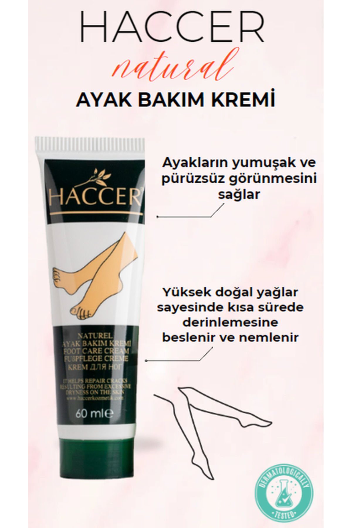 Haccer Doğal Ayak Bakım Kremi 60 Ml