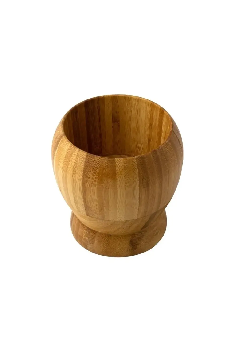 Doğal Bambu Ahşap Sarımsak Ezeceği Havan Orta Boy Bambu Ahşap Sar