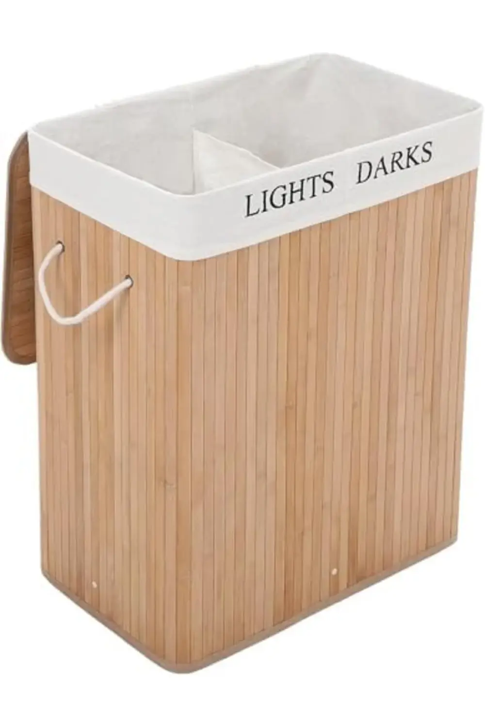 Doğal Bambu Katlanabilir Kirli Çamaşır Sepeti, Yıkanabilir Çıkarı