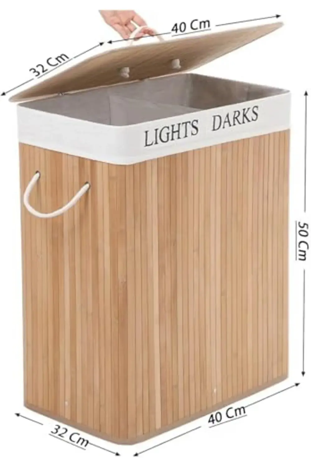 Doğal Bambu Katlanabilir Kirli Çamaşır Sepeti, Yıkanabilir Çıkarı