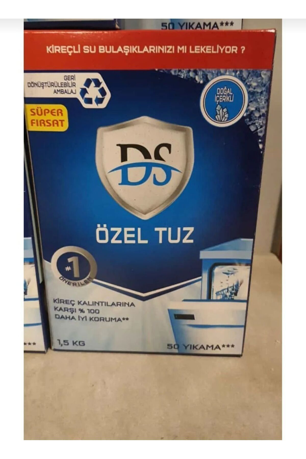 DOĞAL BULAŞIK MAKİNESİ TUZU 1.5 KĞ + 1 LT GENEL YÜZEY TEMİZLEYİCİ