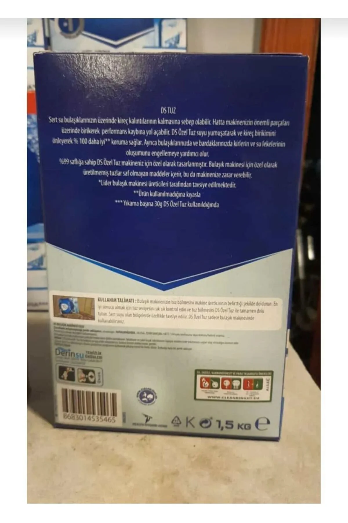 DOĞAL BULAŞIK MAKİNESİ TUZU 3 ADET X1.5 KĞ = 4.5 KĞ DOĞAL BULAŞIK MAKİNESİ TUZU 3 ADET X1.5 KĞ = 4.5 KĞ