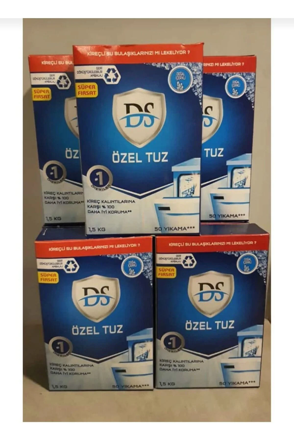 DOĞAL BULAŞIK MAKİNESİ TUZU 3 ADET X1.5 KĞ = 4.5 KĞ DOĞAL BULAŞIK MAKİNESİ TUZU 3 ADET X1.5 KĞ = 4.5 KĞ