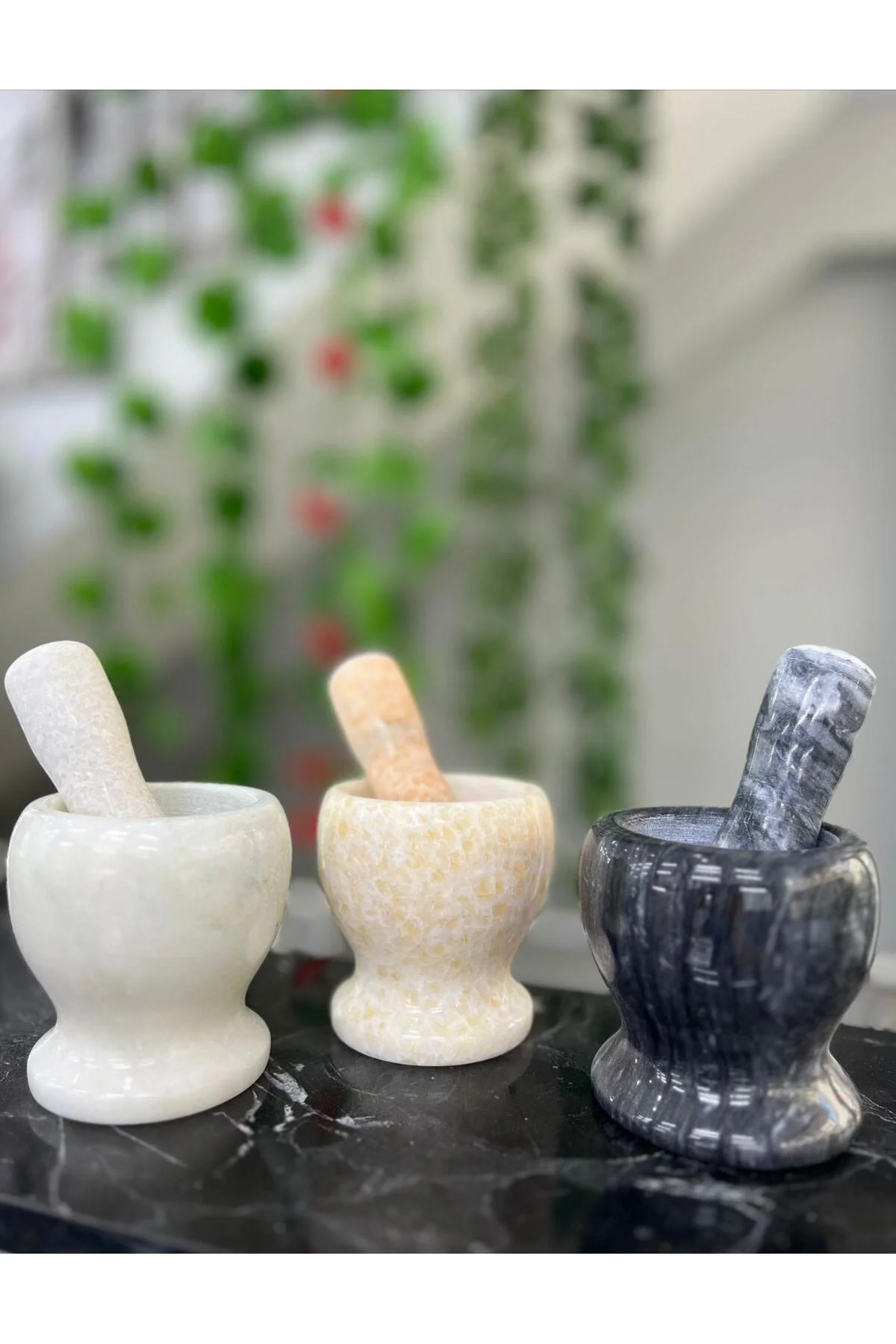 Doğal Cilalı Mermer Havan