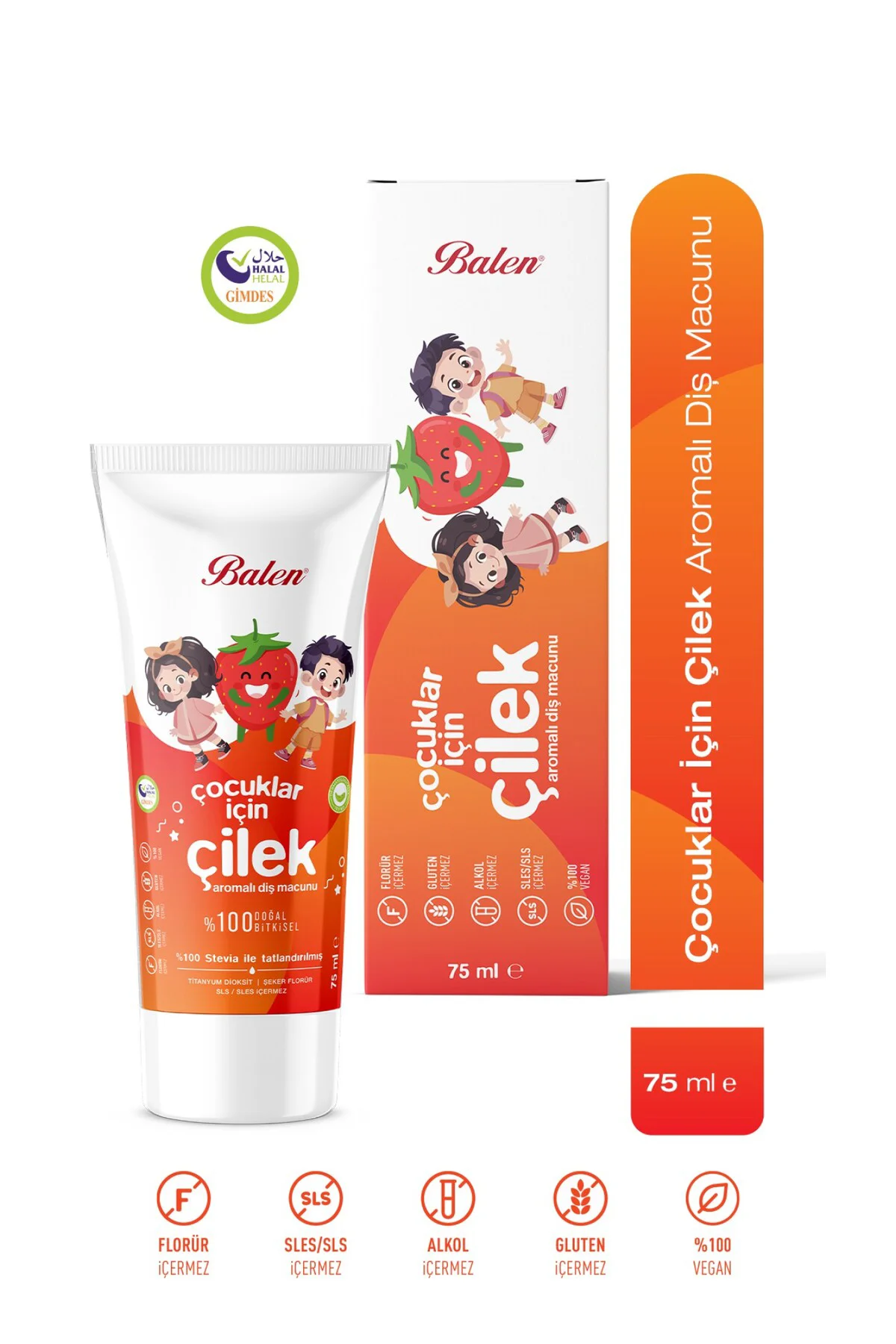 Doğal Çocuklar İçin Çilek Özlü Diş Macunu * 75 ML