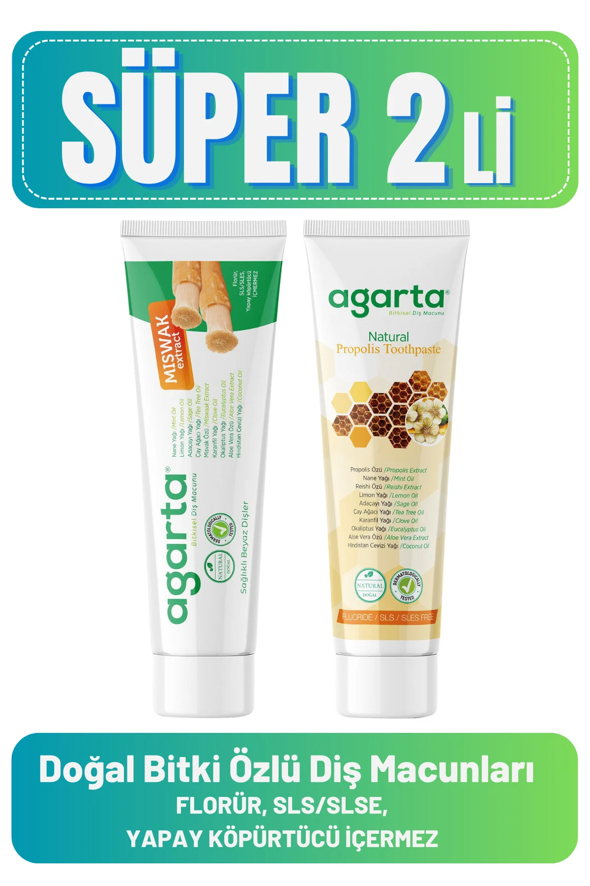 Doğal Diş Macunları(Misvak 100 ml + Propolis 100 ml + Bitki Özlü 100 ml) Fiyatı, Yorumları ve Özellikleri