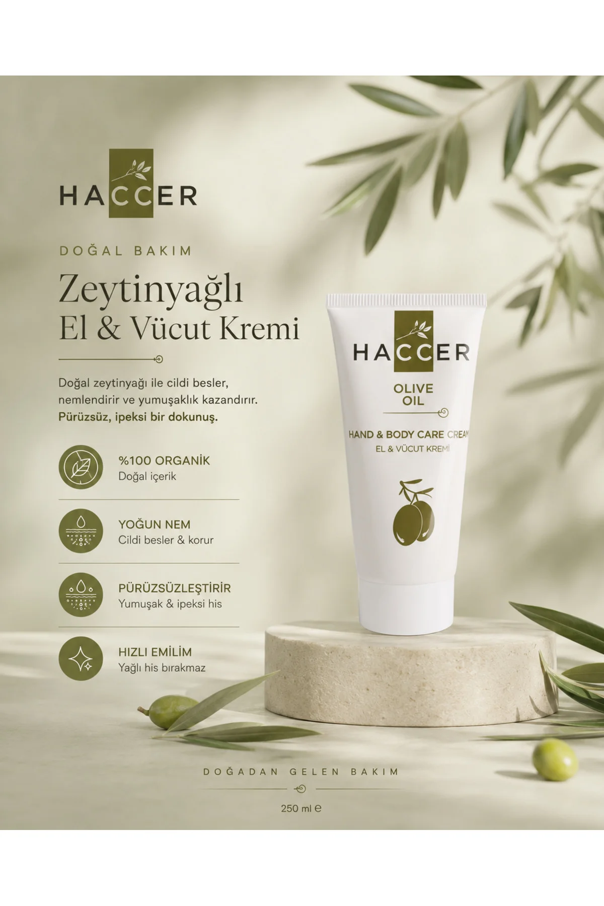 Doğal El Ve Vücut Nemlendirici Bakım Kremi 150 ml