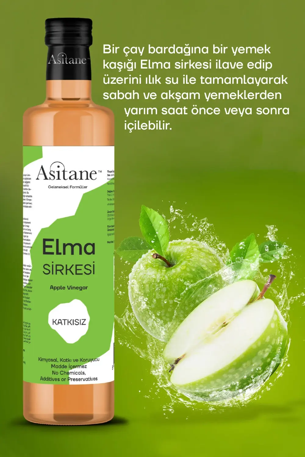 Asitane Doğal Fermantasyon Elma Sirkesi- Apple Cider Vinegar 500 Ml