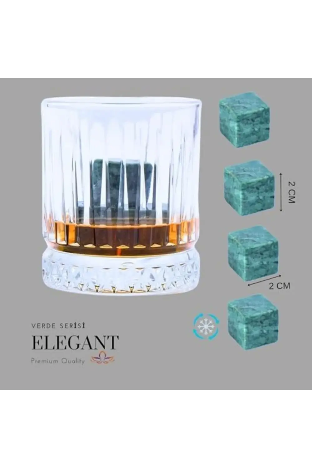 Doğal Granit Mermer Viski Taşı 4’lü Özel Seri Sertifikalı 395519