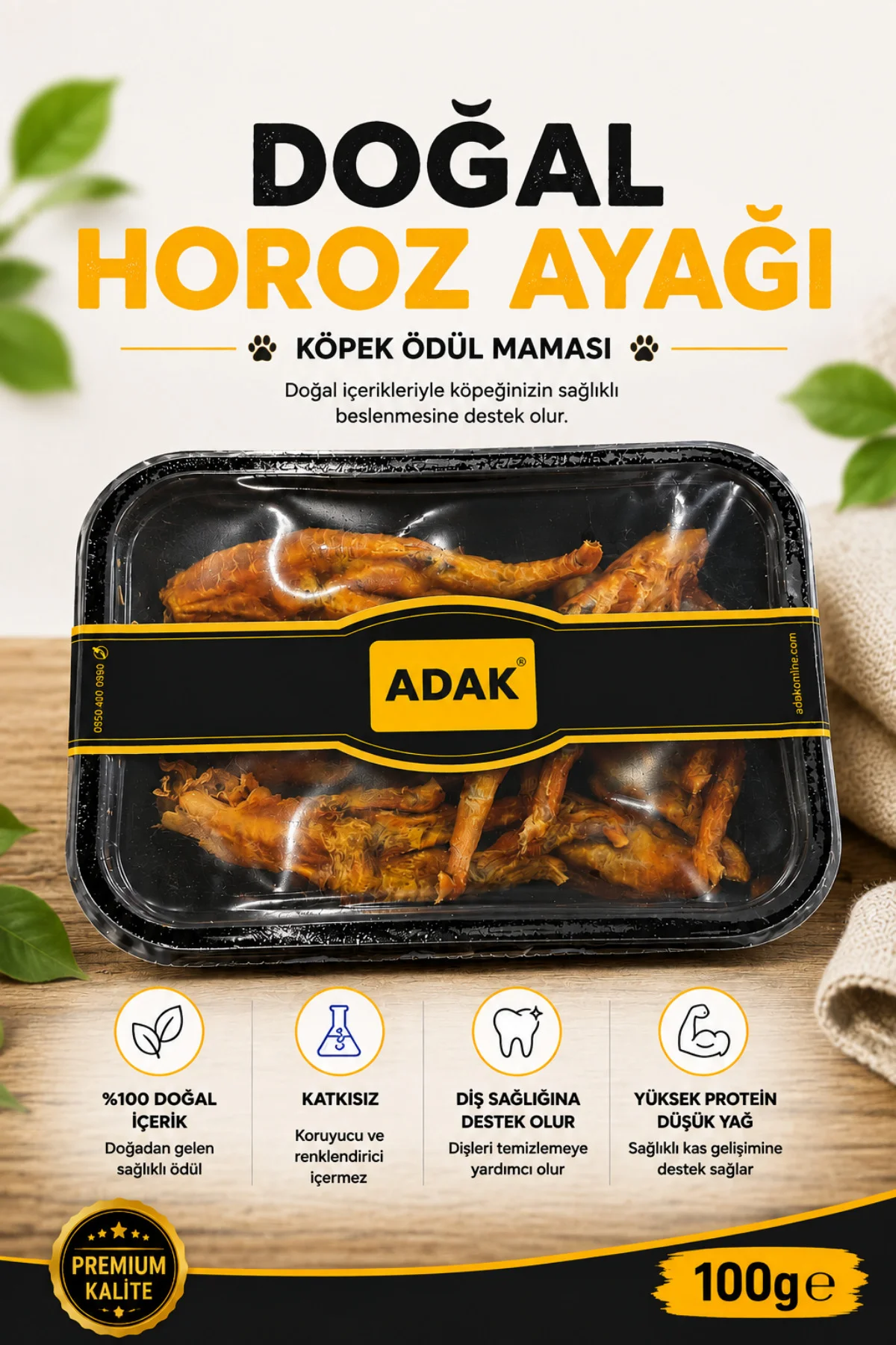 Doğal Horoz Ayağı Köpek Ödül Maması 100 G Kurutulmuş Katkısız Doğal Çiğneme Ödülü Fiyatı, Yorumları ve Özellikleri