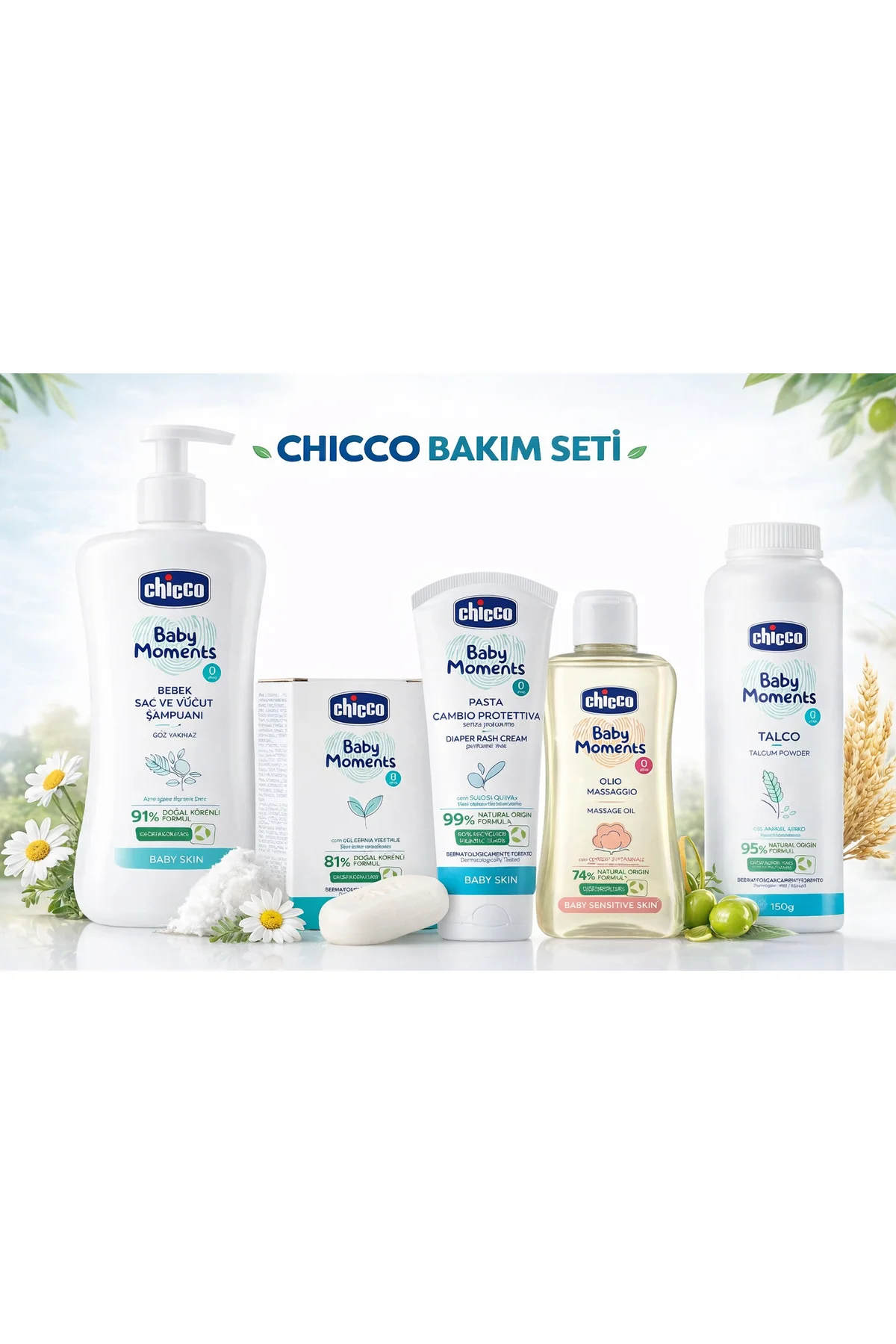 Doğal İçerikli 5 li Bebek Bakım Seti