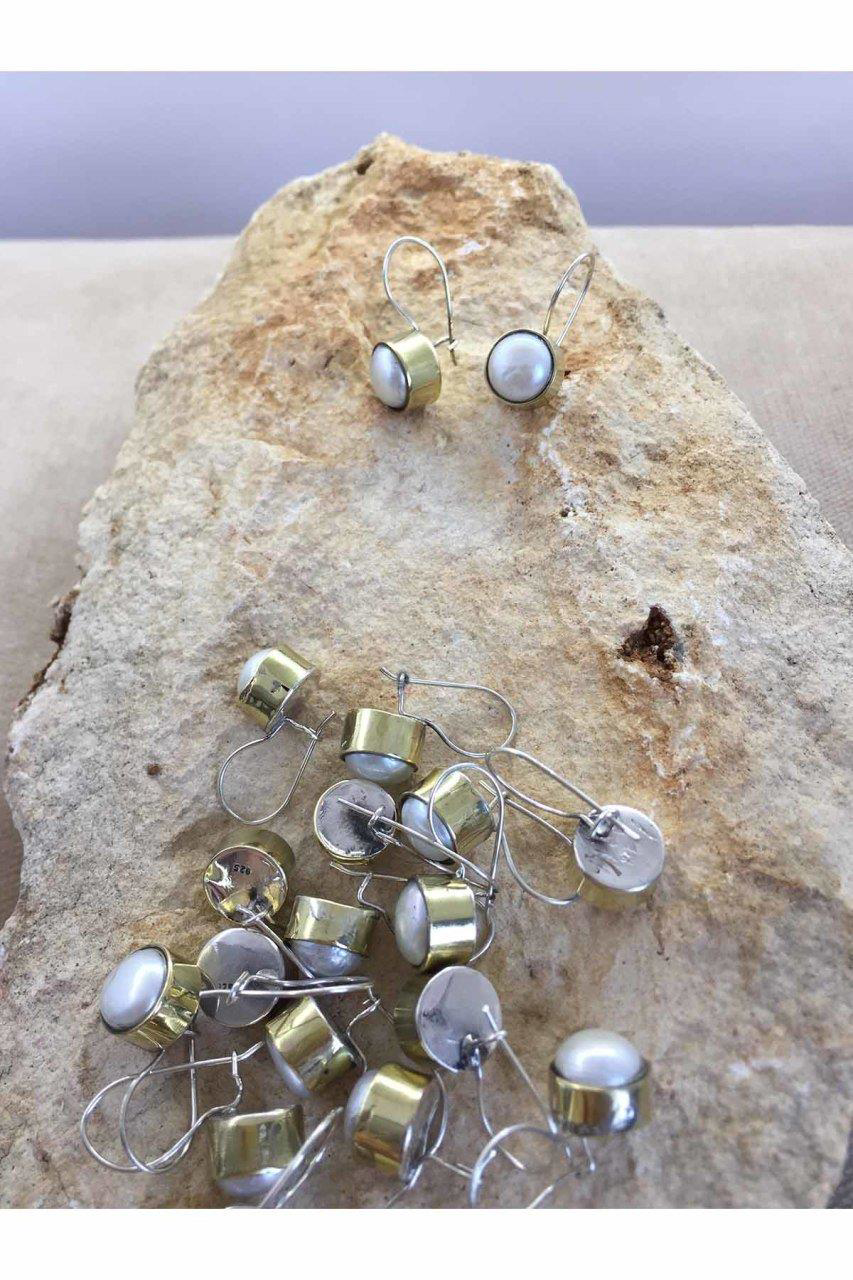 Beyisa Doğal İnci Taşlı Otantik Gümüş Kadın Küpe 925 Ayar Mini Küpe İnci