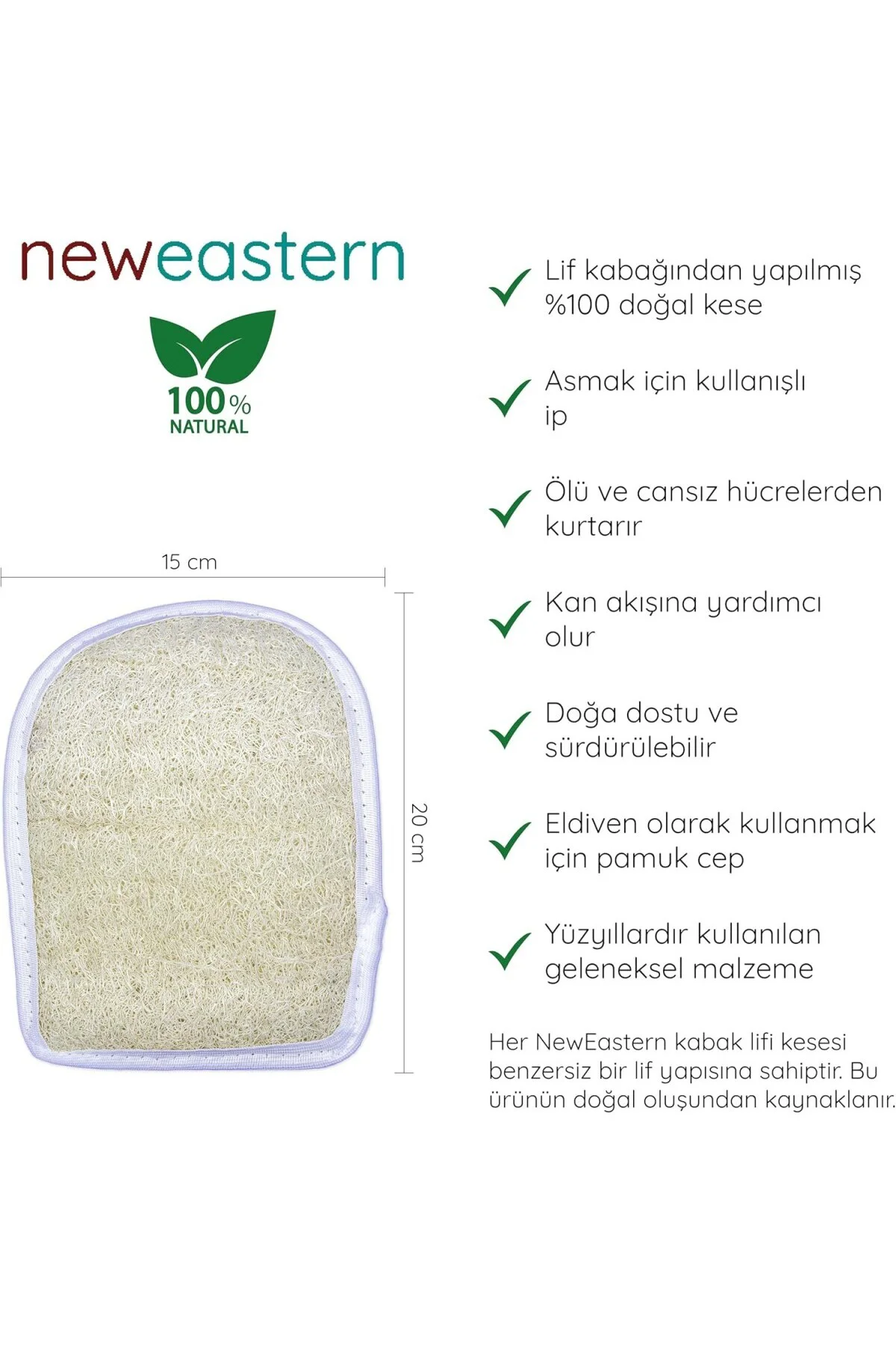 Doğal Kabak Lifi (Eldivenli Büyük Kese, 1, Adet)
