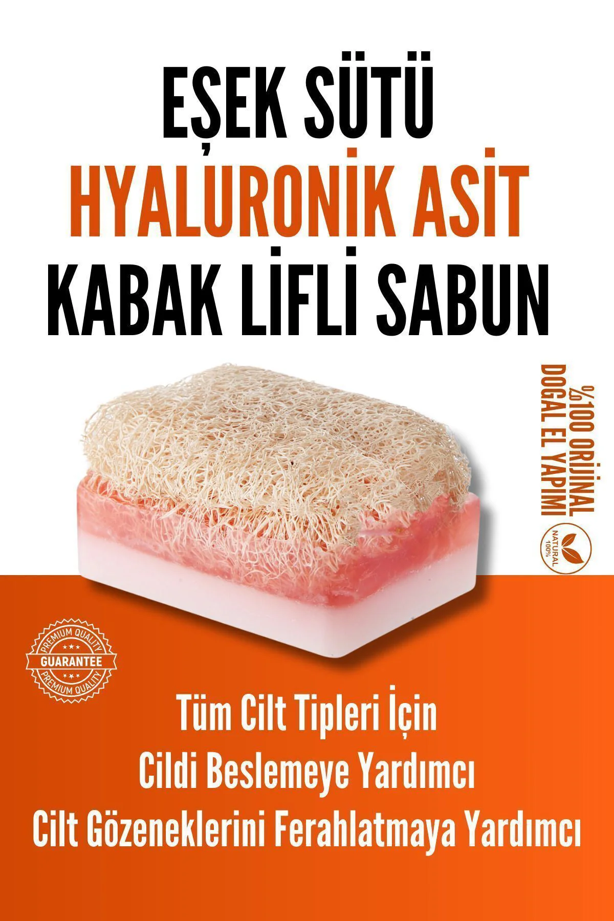 Doğal Kabak Lifli Eşek Sütü & Hyaluronik Asit Sabun