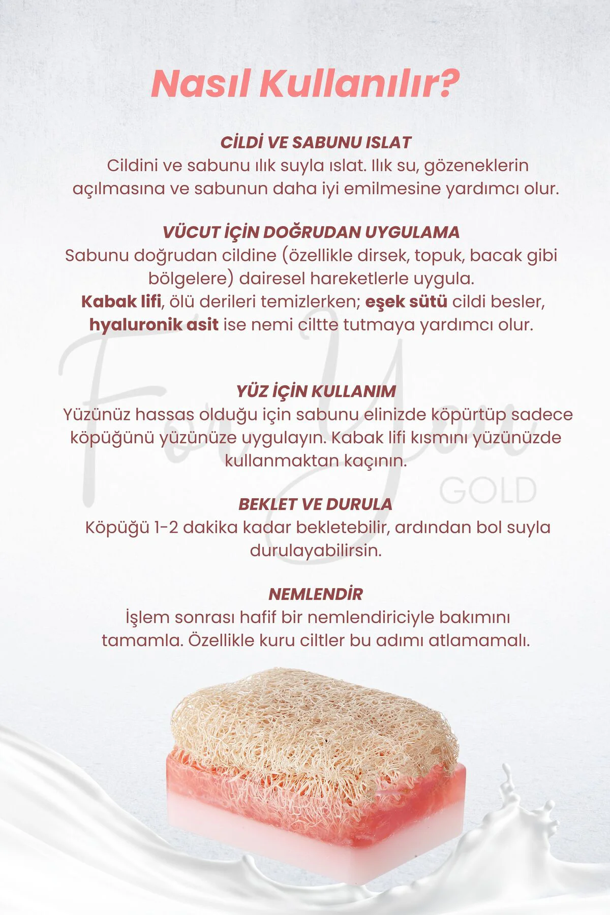 Doğal Kabak Lifli Eşek Sütü & Hyaluronik Asit Sabun