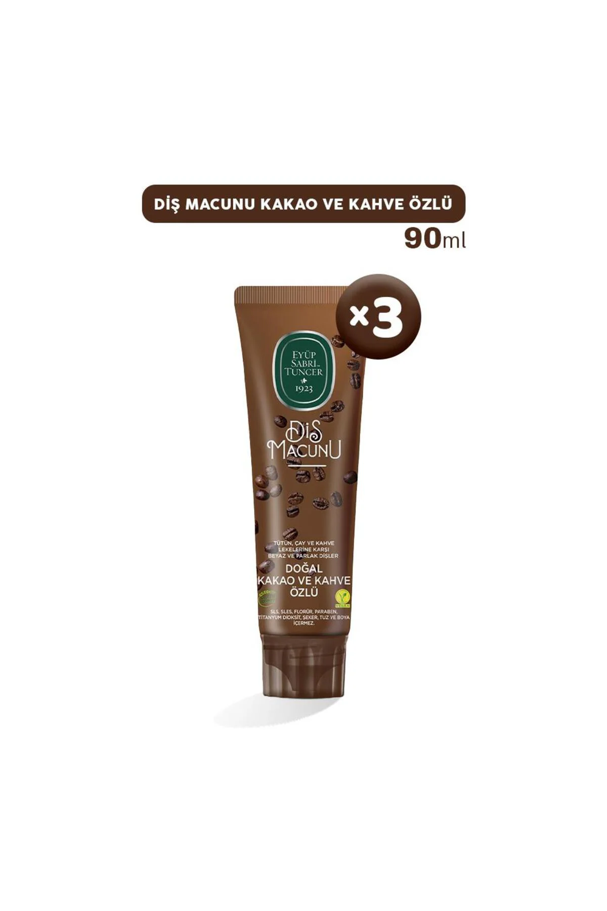 Doğal Kakao Ve Kahve Özlü Diş Macunu 90 Ml X 3 Adet Doğal Kakao Ve Kahve Özlü Diş Macunu 90 Ml X 3 Adet