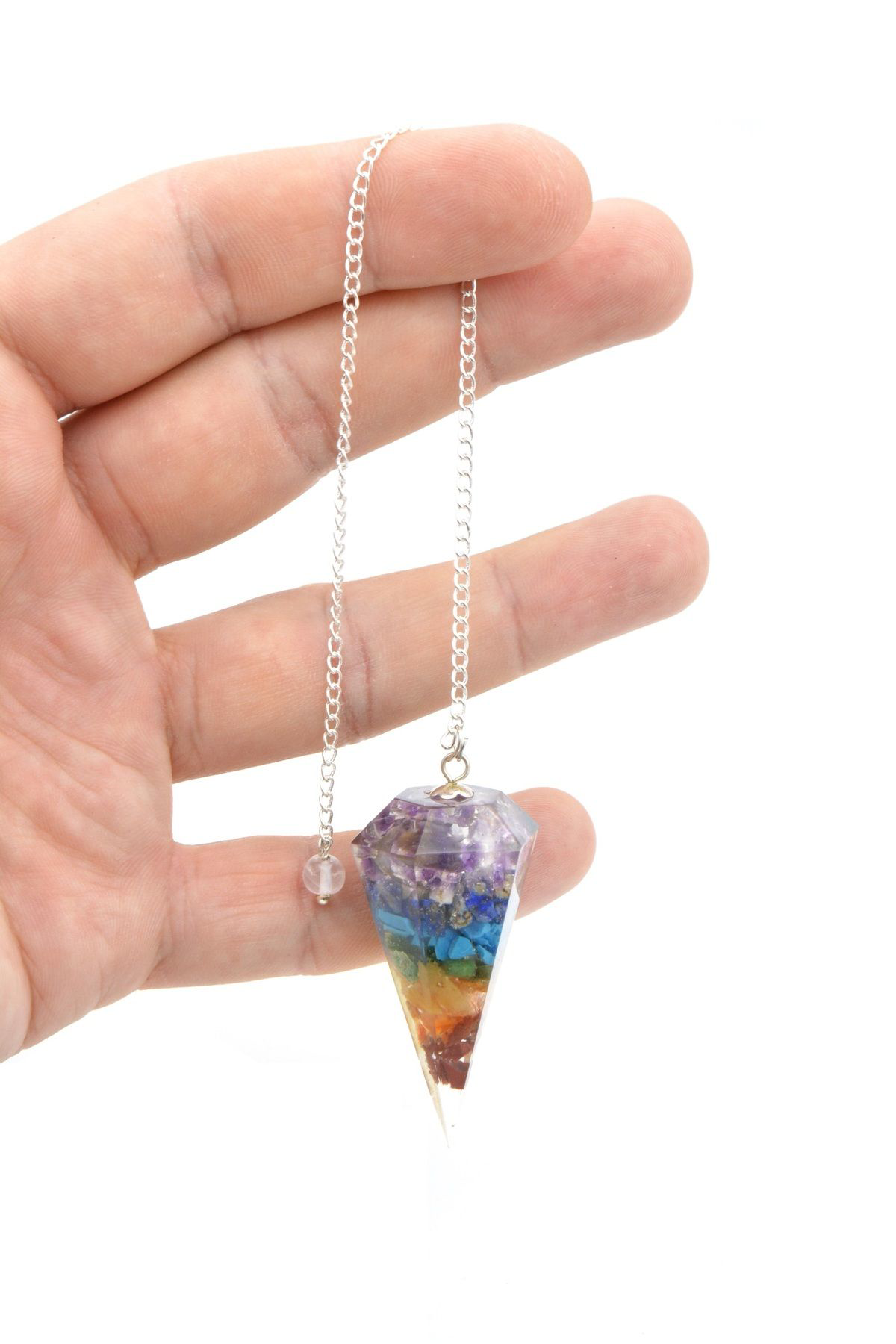 Doğal Karışık Taş Çakra Orgonit Pandül Sarkaç 1.kalite 002