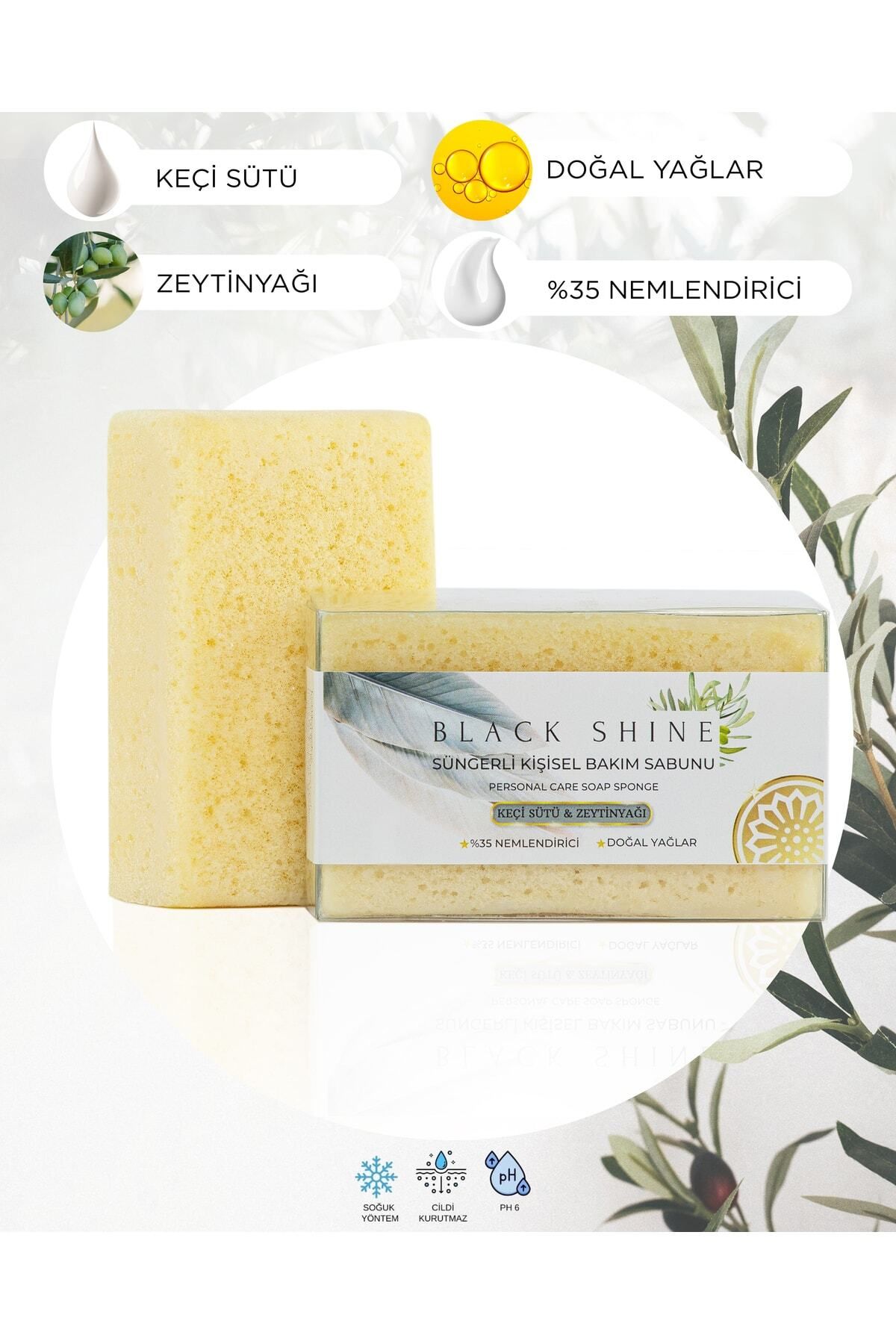 Doğal Keçi Sütlü, %35 Nemlendiricili, Süngerli Kişisel Katı Bakım Sabunu 100 gr