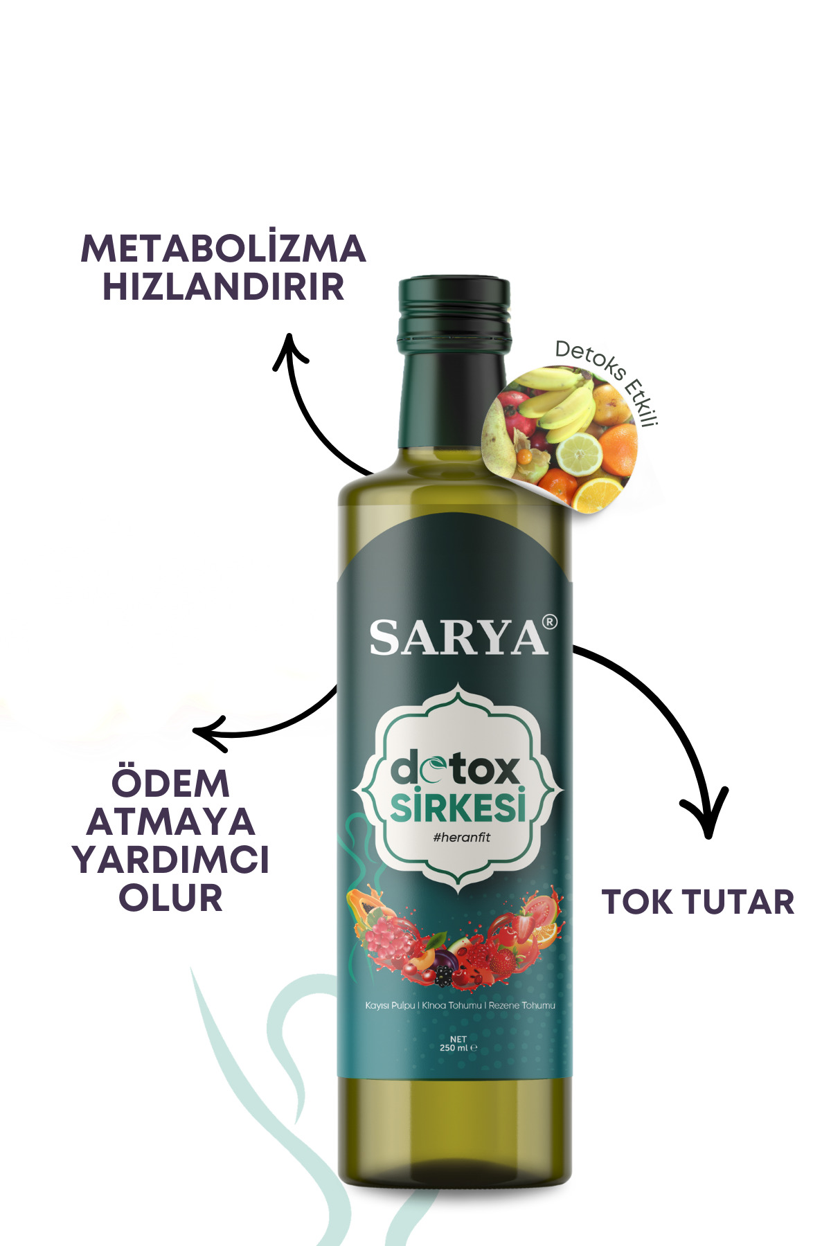 Sarya Doğal Kinoa Tohumu Detox Sirkesi 250Ml