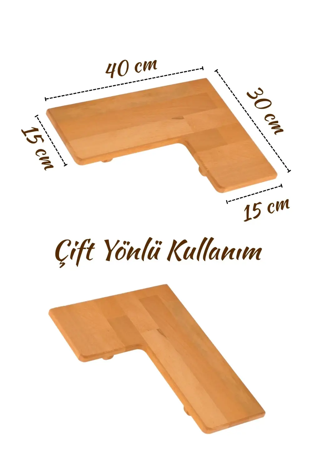 Doğal Masif Ahşap Duvar Köşe L Rafı | 1 Adet | Dekoratif Çift Yön