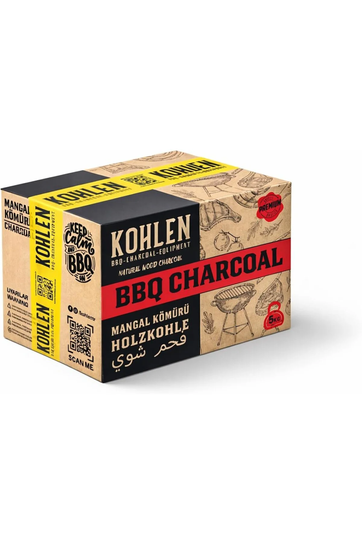 Doğal Meşe Mangal Kömürü 5 Kğ- Bbq Özel Paket