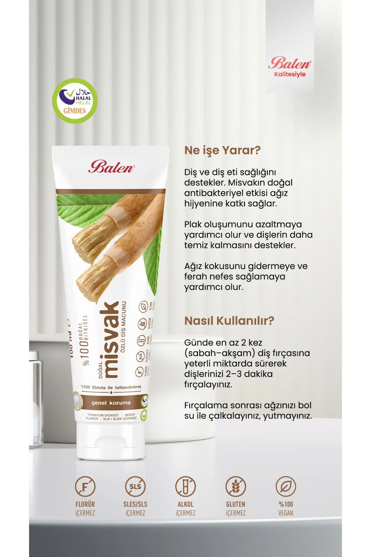 Doğal Misvak Özlü Diş Macunu * 100 ML Doğal Misvak Özlü Diş Macunu * 100 ML