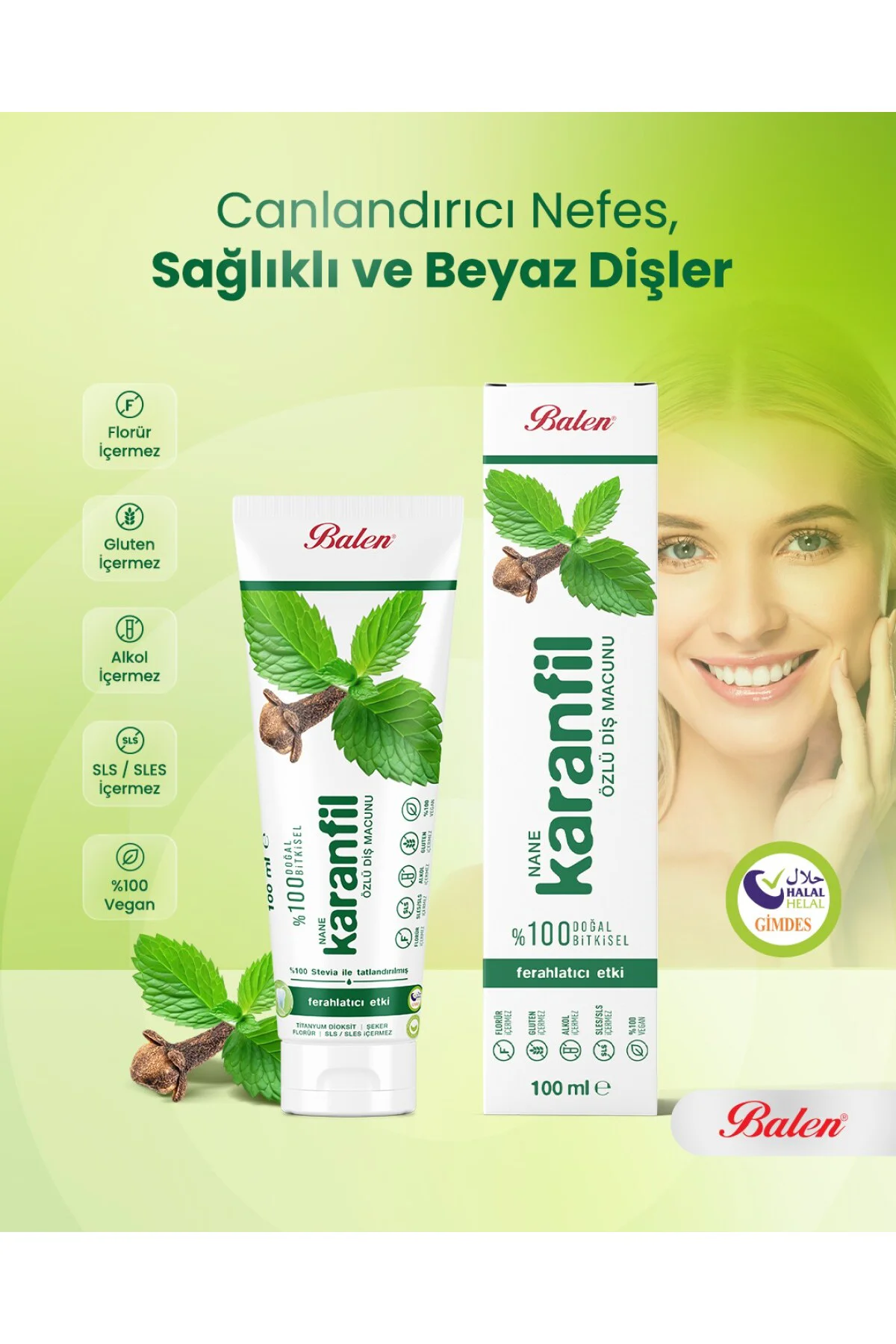Doğal Nane & Karanfil Özlü Diş Macunu * 100 ML Doğal Nane & Karanfil Özlü Diş Macunu * 100 ML