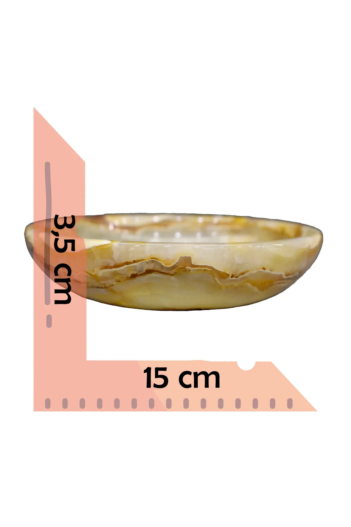 Doğal Oniks Taş Kase – Dekoratif & Şık 15 cm Çanak