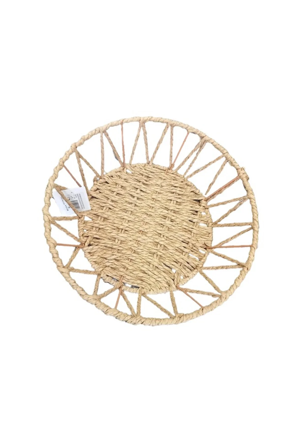 Doğal Örgü Yuvarlak Sepet