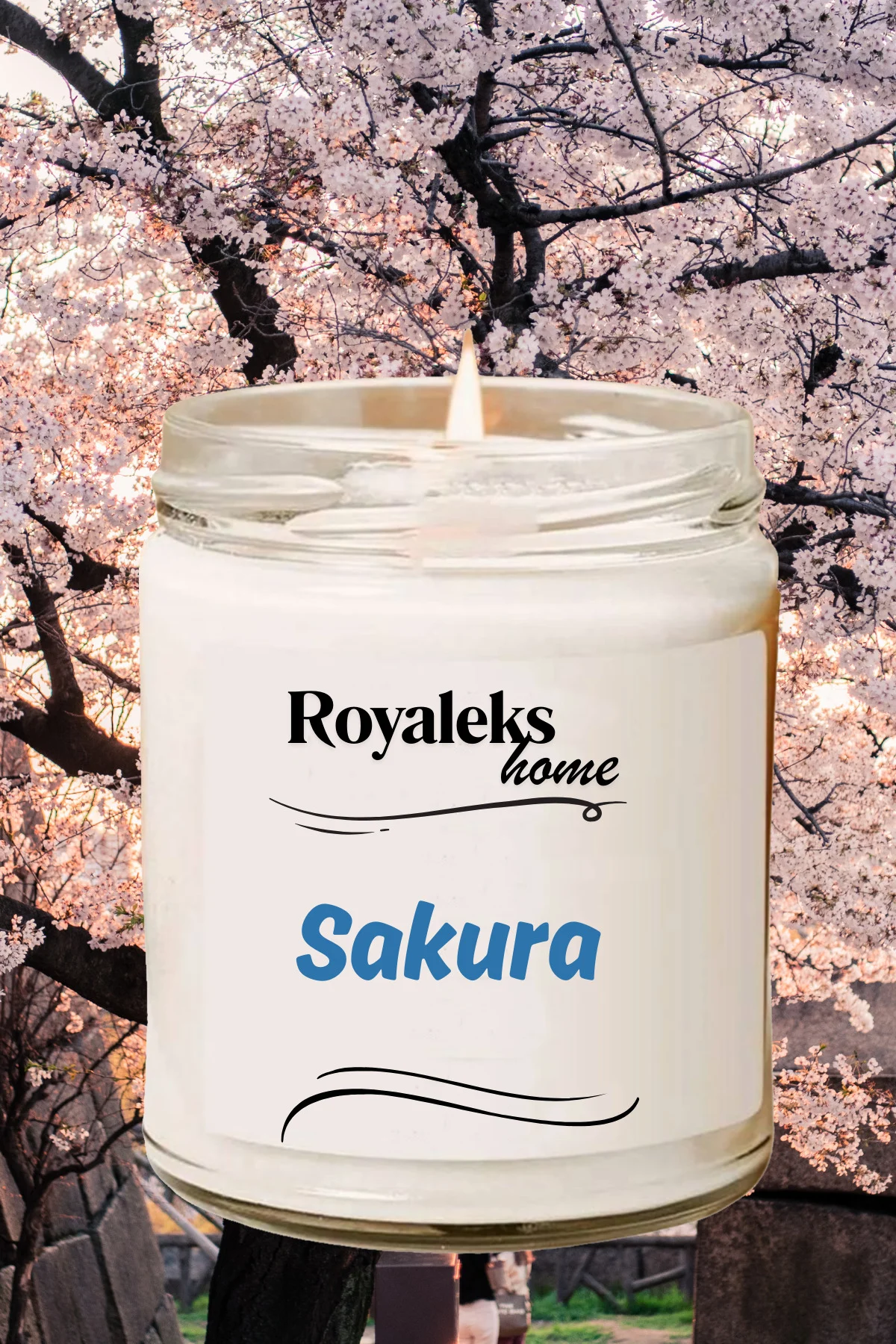 Doğal Özel Seri Kokulu Dekoratif Kavanoz Mum 210 cc - Sakura - RY