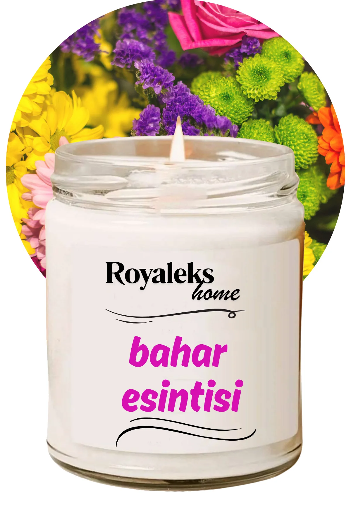 Doğal Özel Seri Kokulu Dekoratif Kavanoz Mum 210 cc - Bahar Esint