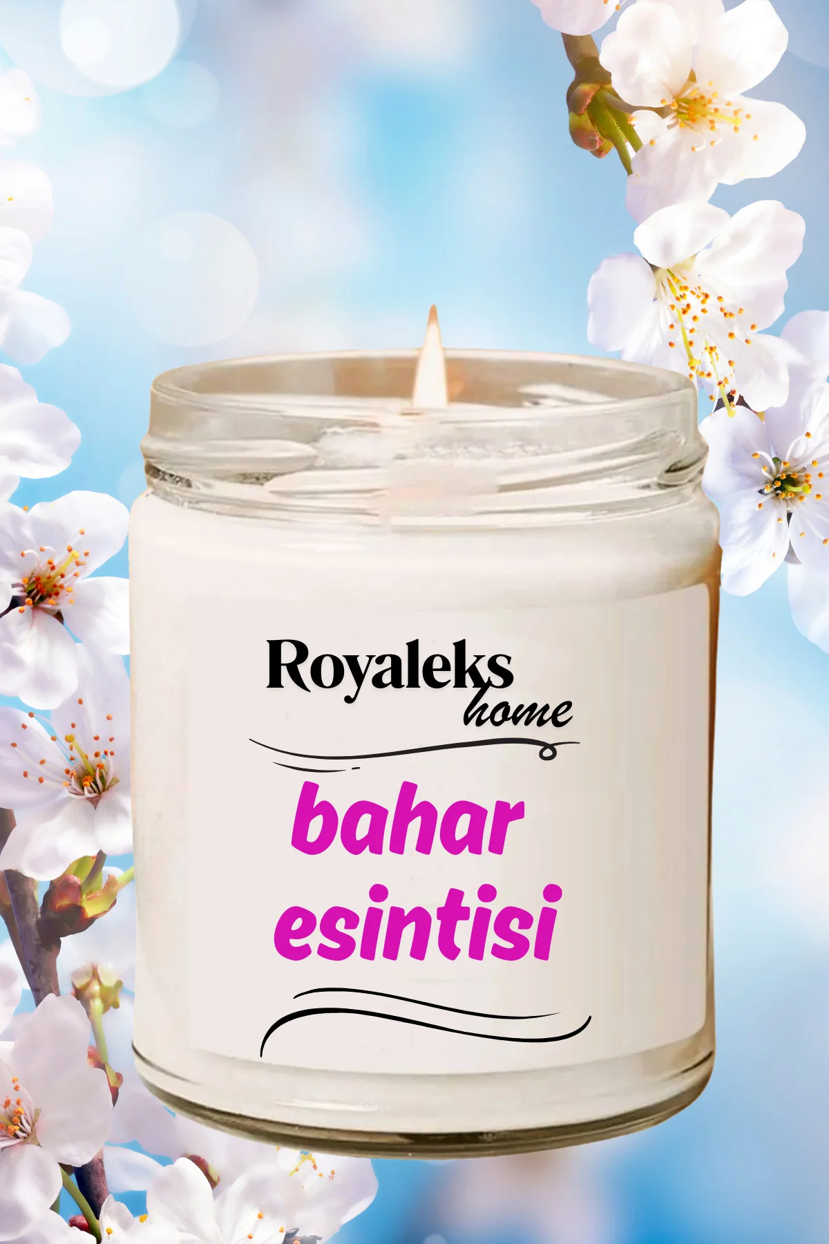 Doğal Özel Seri Kokulu Dekoratif Kavanoz Mum 210 cc - Bahar Esint