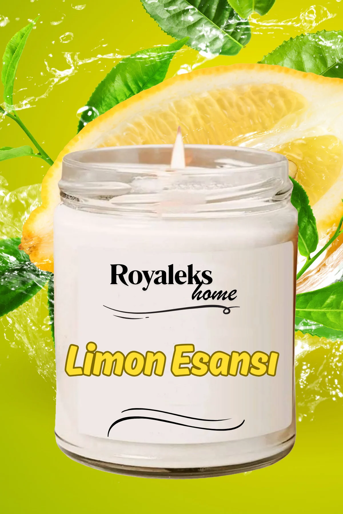 Doğal Özel Seri Kokulu Dekoratif Kavanoz Mum 210 cc - Limon Esans