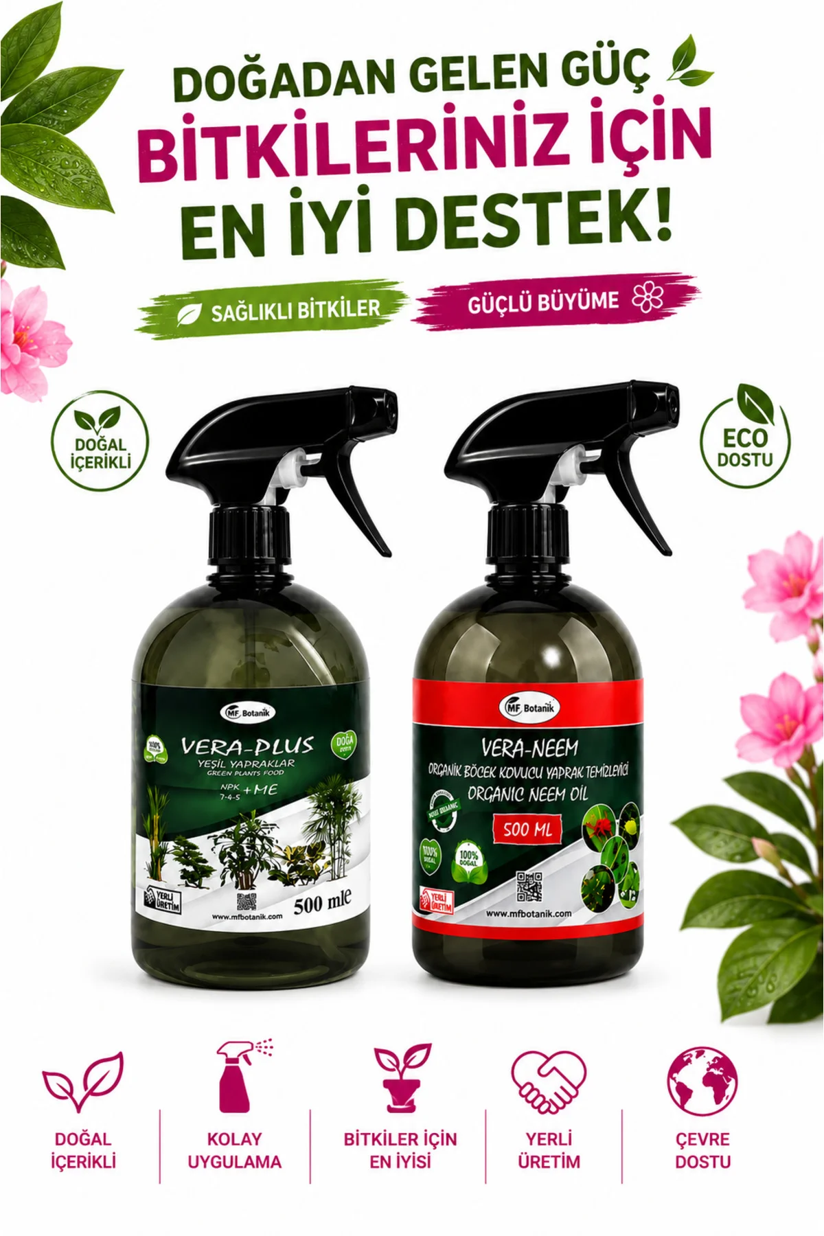 Doğal Parlaklık ve Koruma Seti - Vera-Neem ve Vera-Plus Bitki Bakım İkilisi