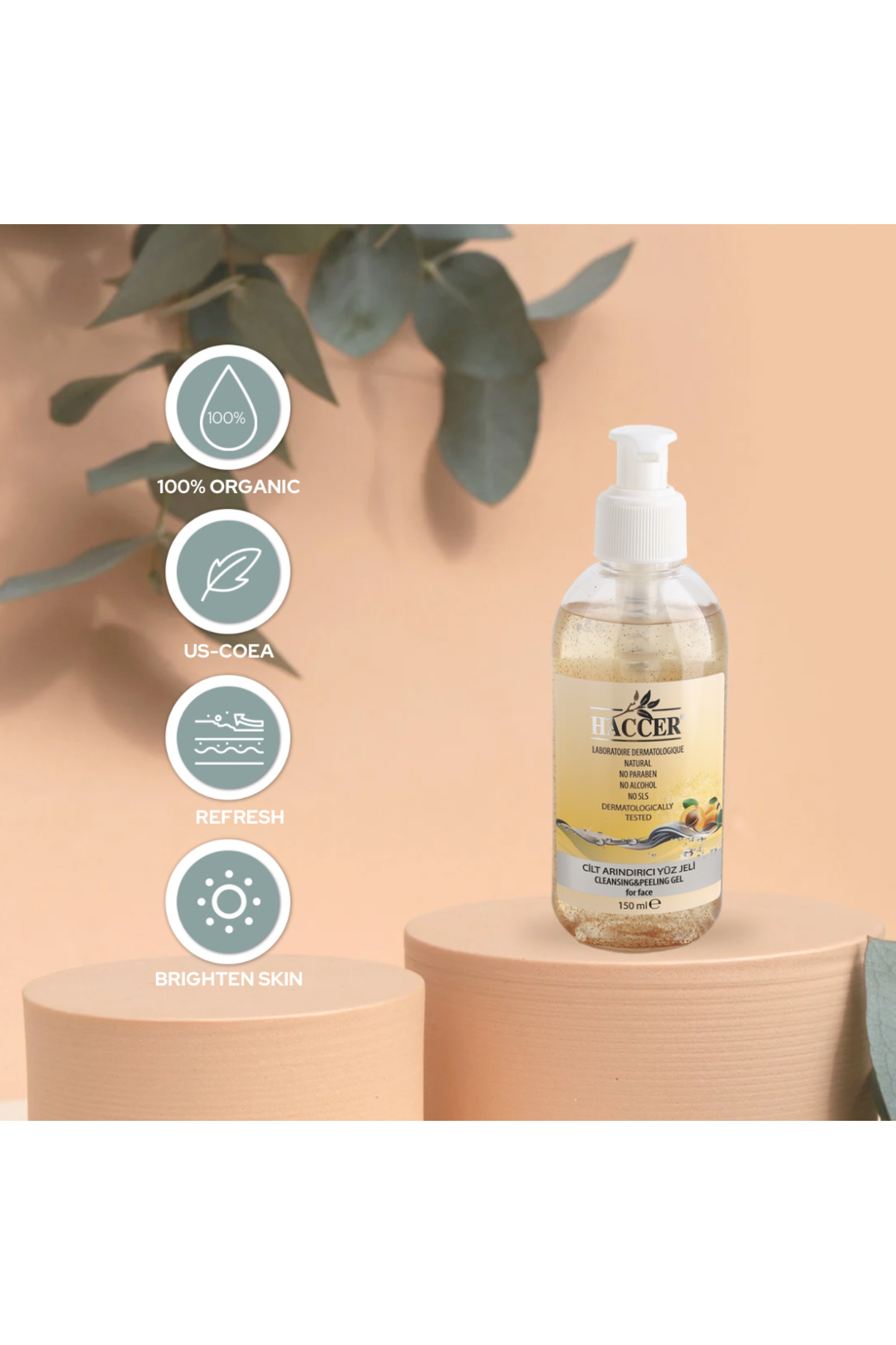 Doğal Peeling Yüz Temizleyici 150 ml Alkolsüz