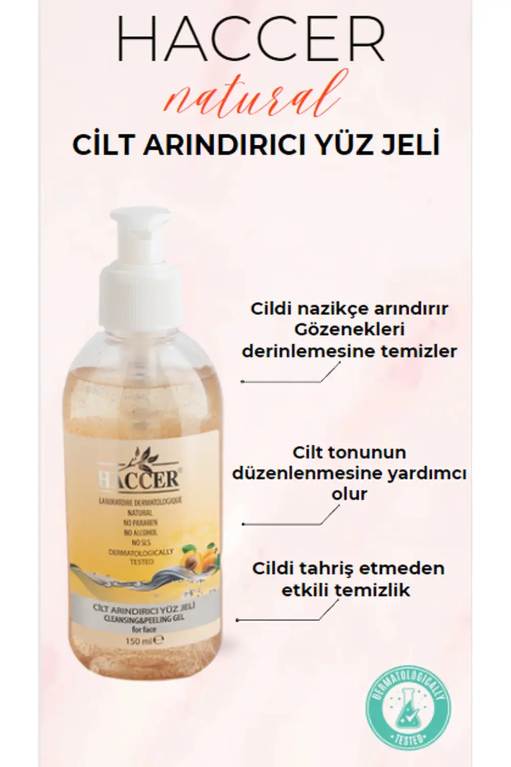 Doğal Peeling Yüz Temizleyici 150 ml Alkolsüz