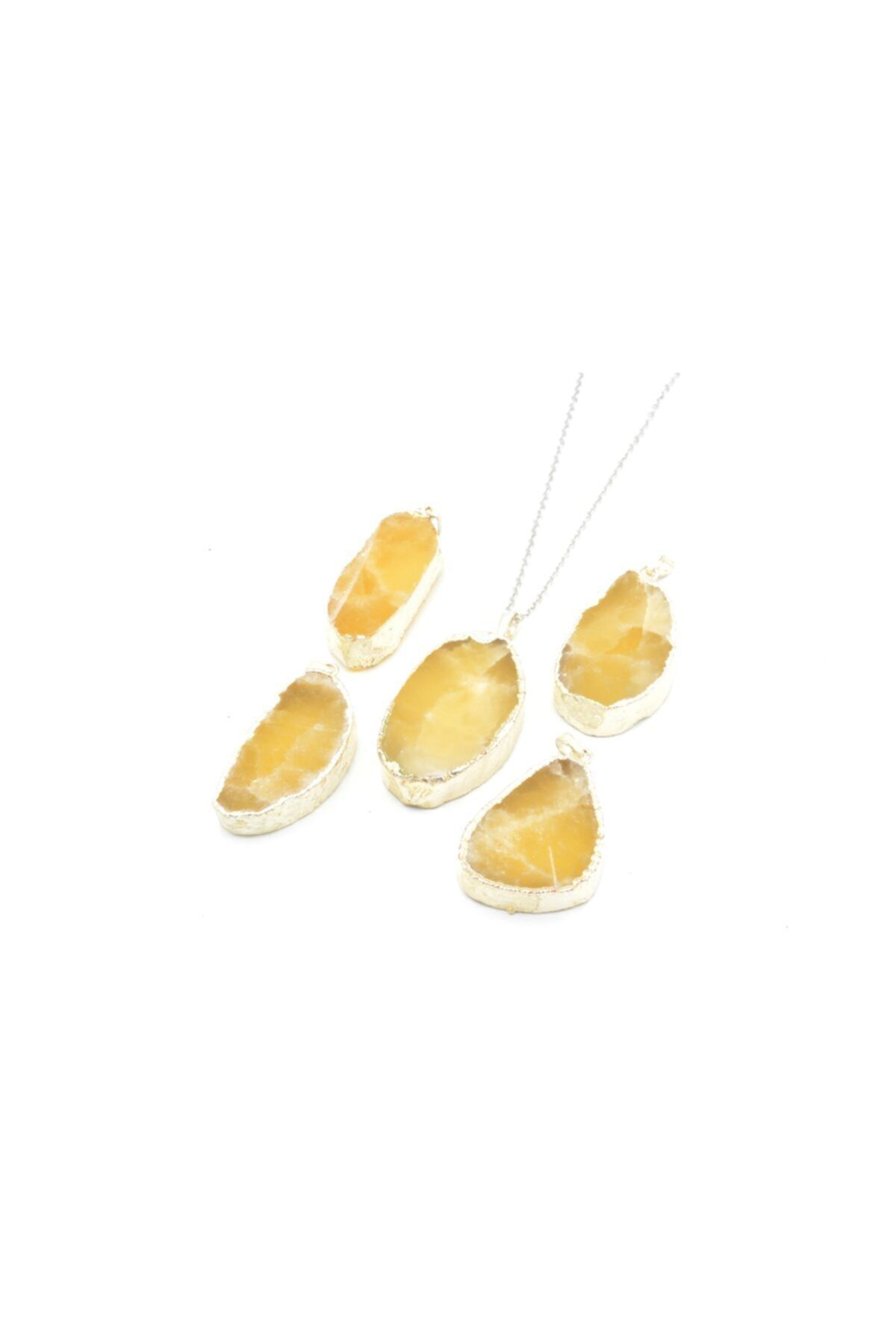 Doğal Sarı Kalsit Kolye Ucu 1.kalite 001