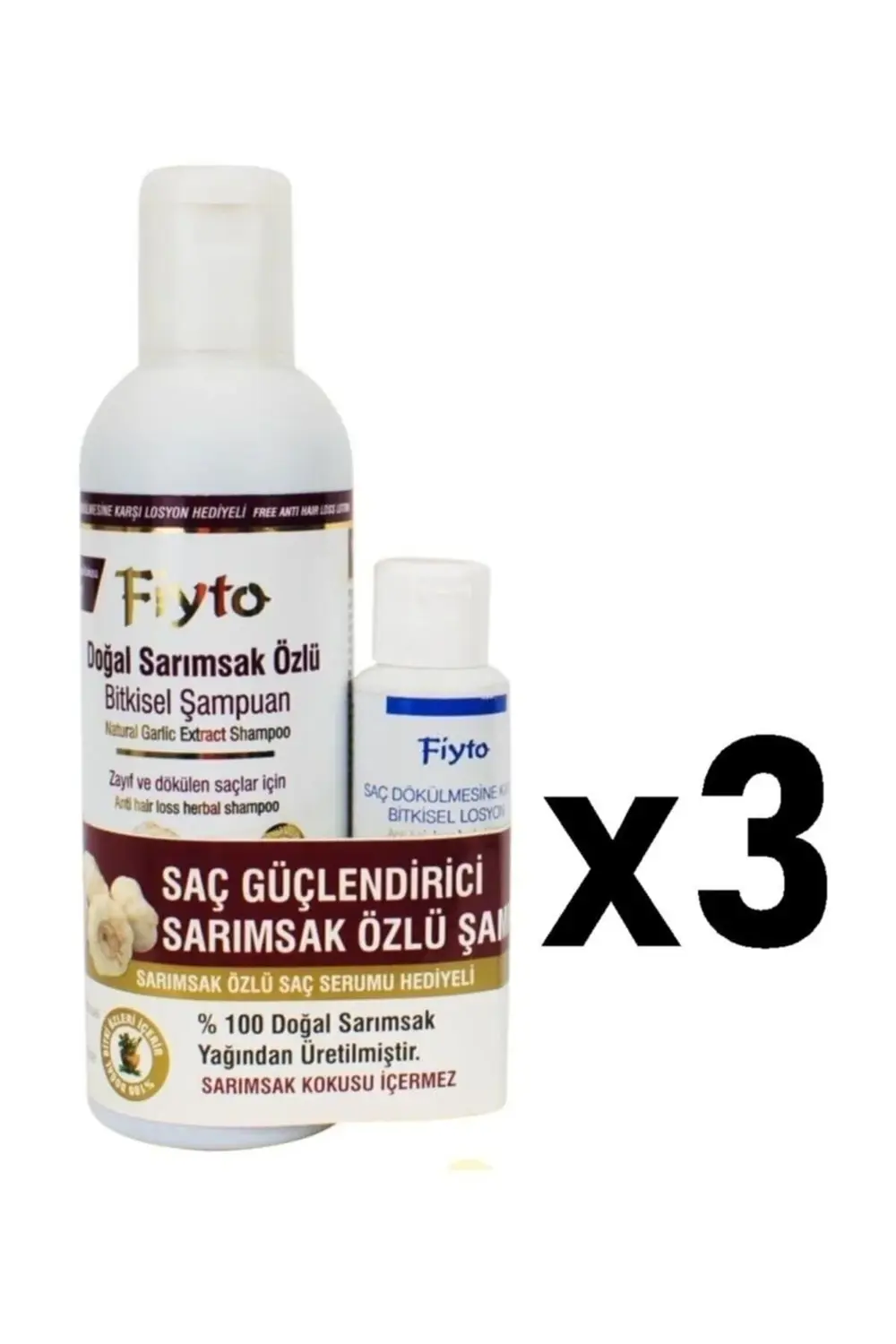 Doğal Sarımsak Özlü Şampuan 500 Ml 3'lü Set