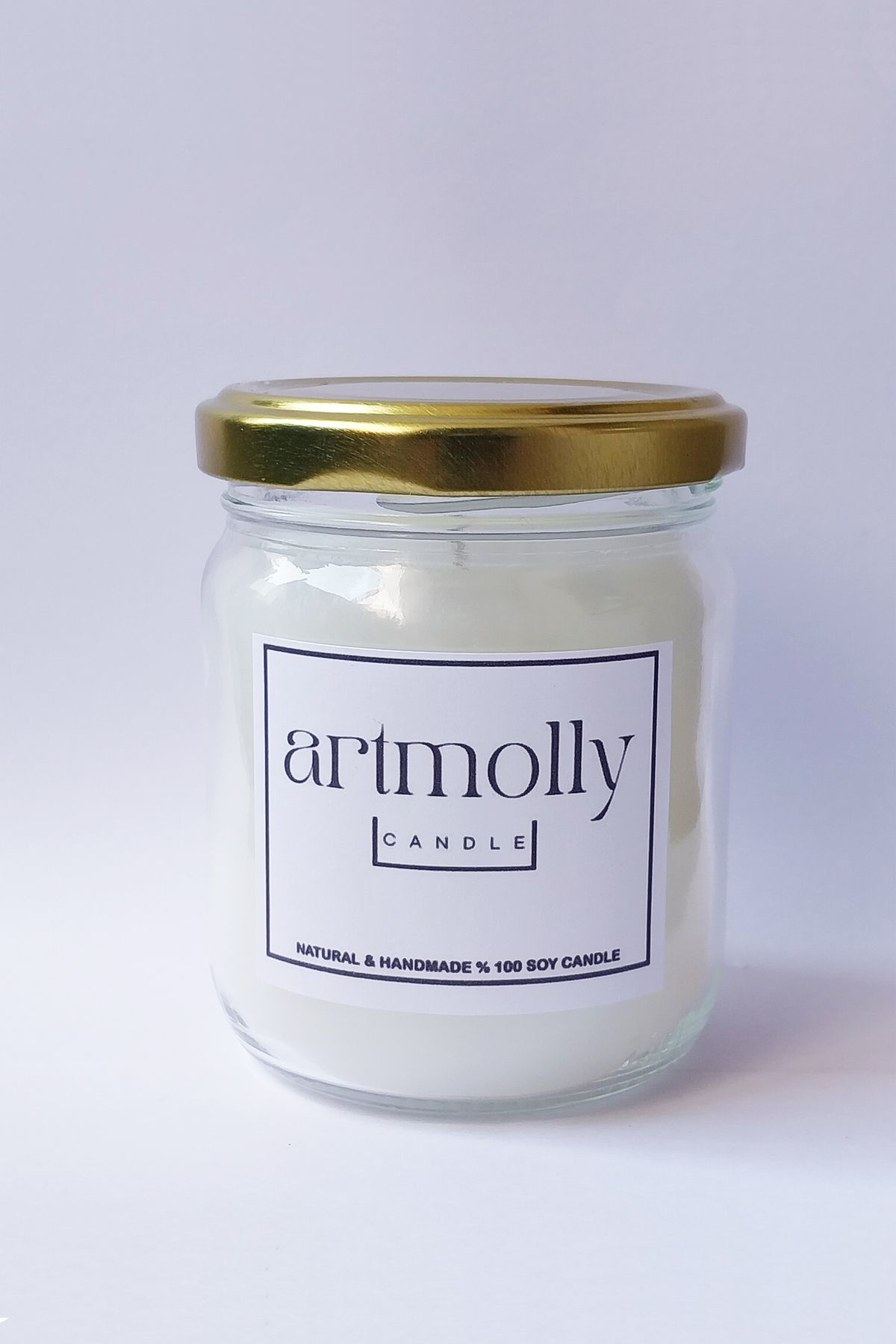 Artmolly Doğal Soya Wax Kavanoz Mum Vanilya Kokulu