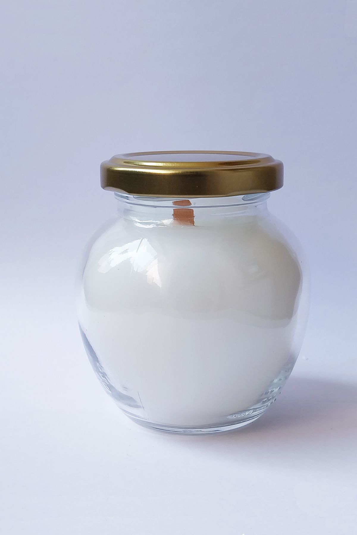 Artmolly Doğal Soya Wax Dekoratif Kavanoz Mum Vanilya Kokulu Ahşap Fitilli