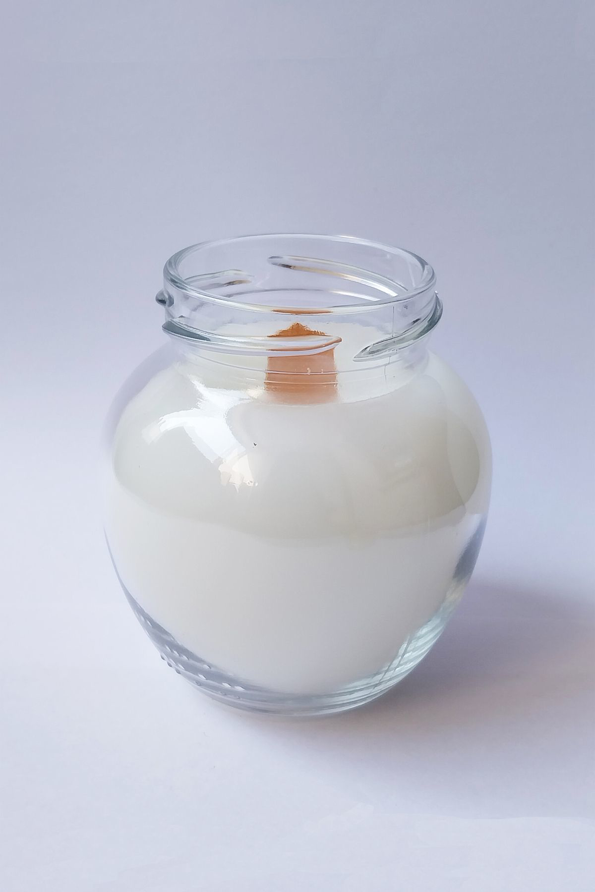 Artmolly Doğal Soya Wax Dekoratif Kavanoz Mum Vanilya Kokulu Ahşap Fitilli