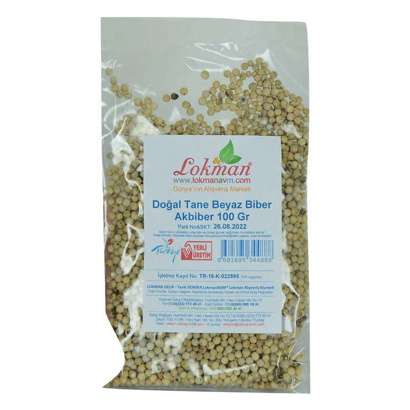 Doğal Tane Akbiber Beyaz Biber 100 Gr – Saf ve Aromalı Baharat Doğal Tane Akbiber Beyaz Biber 100 Gr – Saf ve Aromalı Baharat