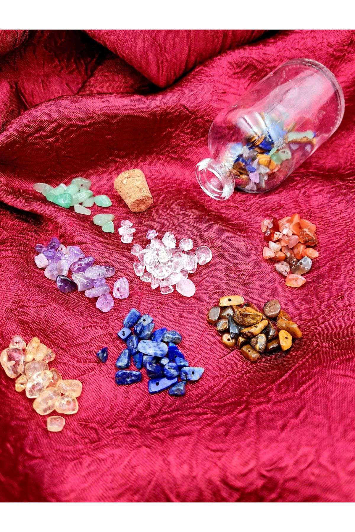 Doğal Taş Çakra Mesaj Şişesi Model 5